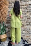 Lina Linen Blend Smock Over Shirt Washed Olive
